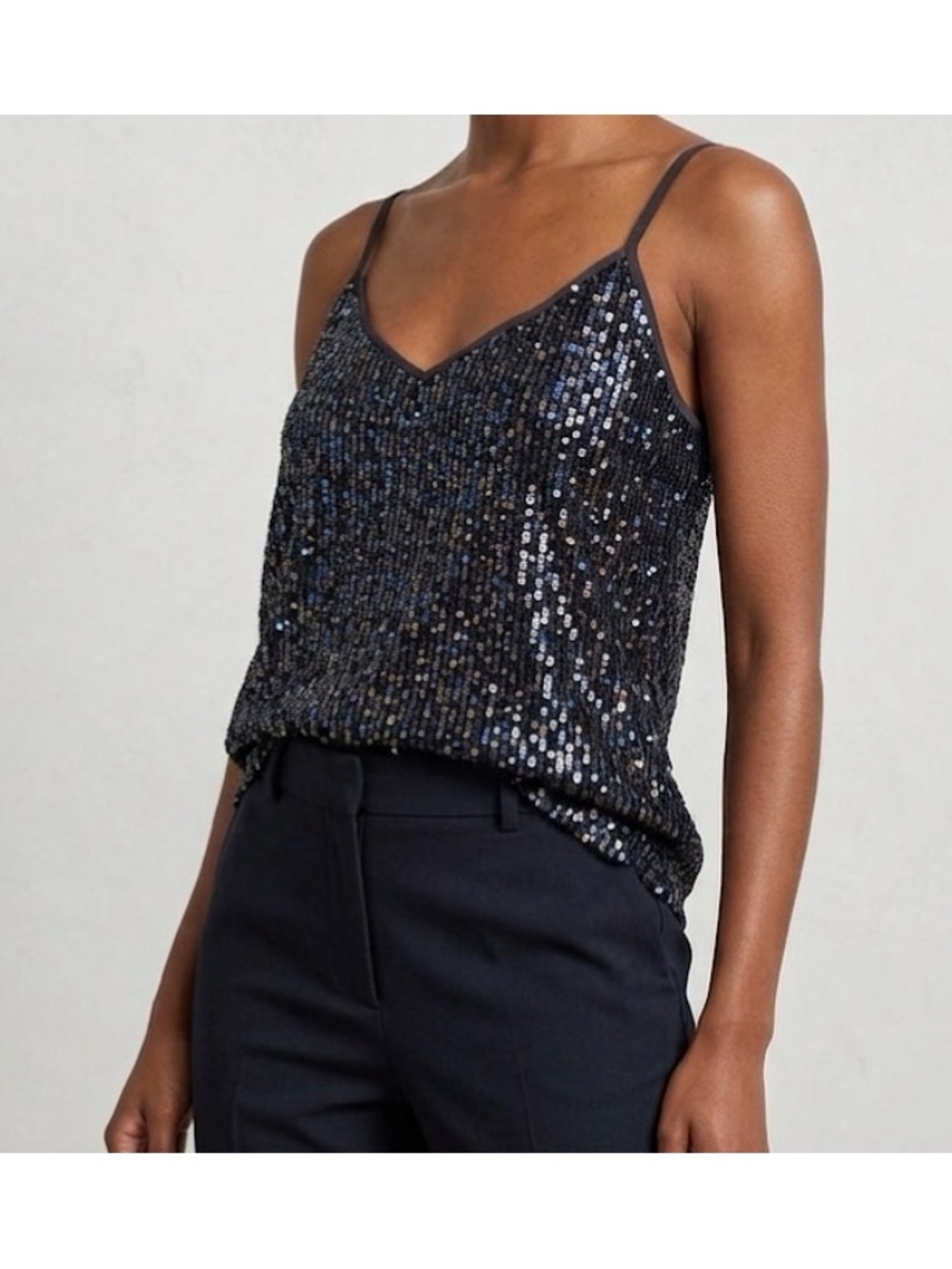 Sequin Black Camisole Top